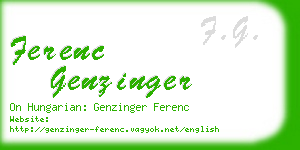 ferenc genzinger business card